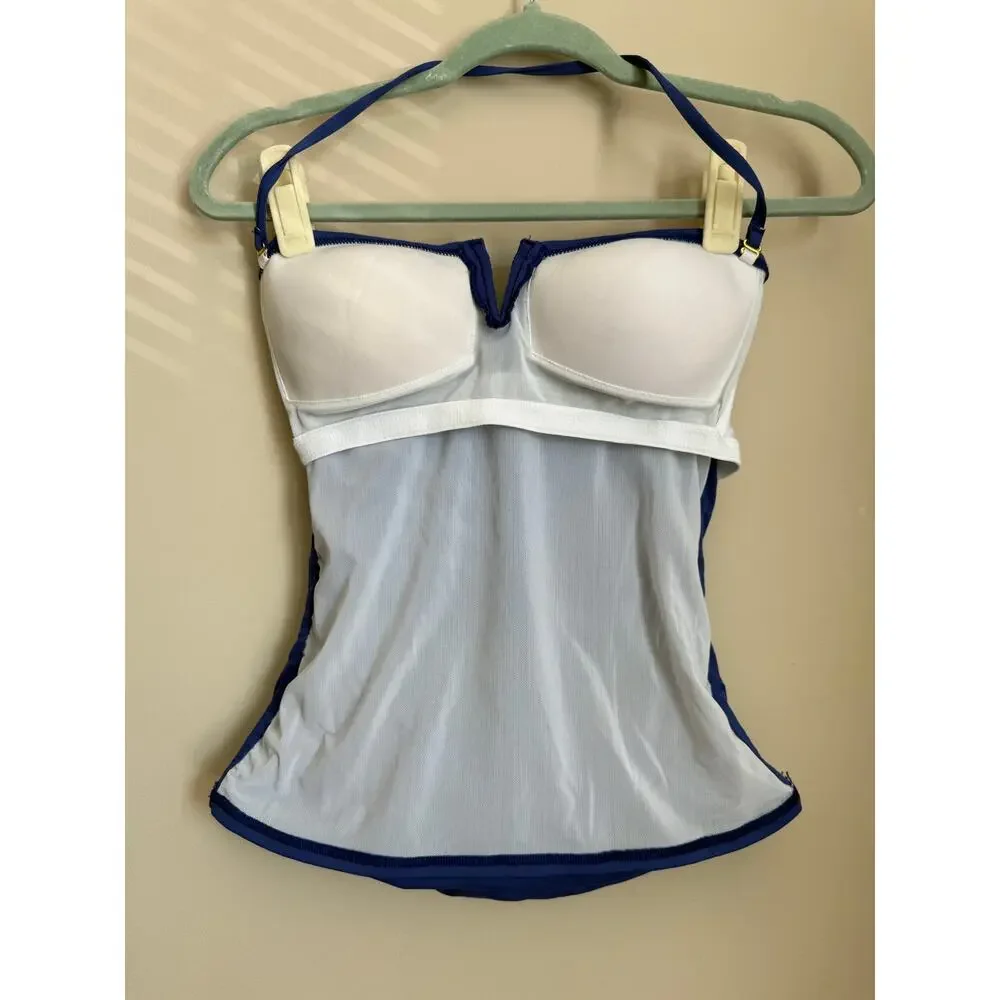 Tommy Bahama Blue Ruched Tankini Swim Top‎ Size XS